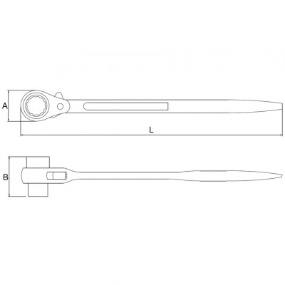 LICOTA ARW-40B1719 Ключ трещотка проходная 12гр. 17х19 мм LICOTA ARW-40B1719 Ключ трещотка проходная 12гр. 17х19 мм