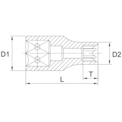 LICOTA E207 Головка торцевая 1/4" E7 LICOTA E207 Головка торцевая 1/4" E7