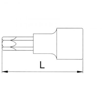 LICOTA H4TT040 Головка торцевая с вставкой torx с отверстием 1/2" T40 L=55 мм